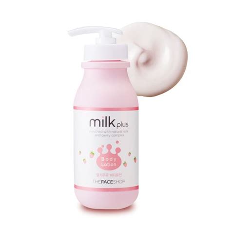 The Face Shop Milk Plus Strawberry Milk Body Lotion The Cutest