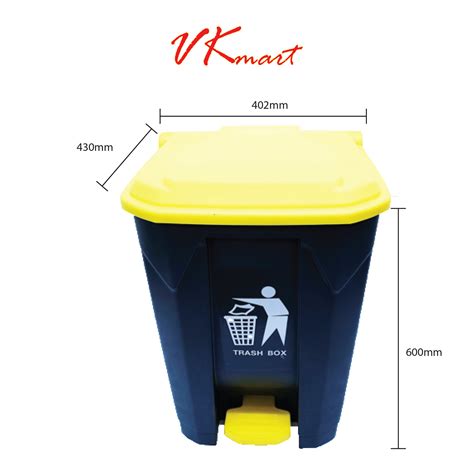 30L 50L Yellow Plastic Dustbin With Pedal Step Dustbin Dustbin