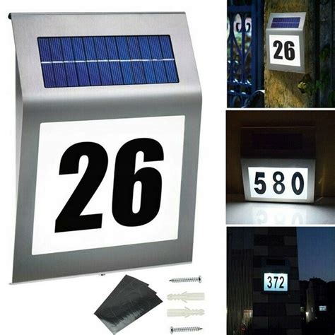 Pod Wietlany Numer Domu Lampa Solarna Led Metalowa