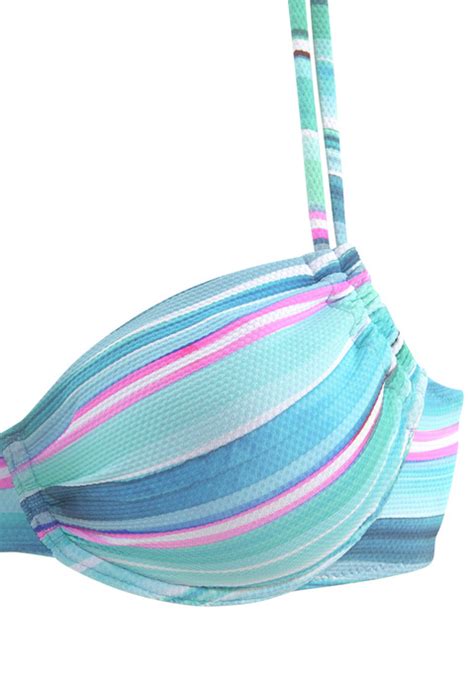 Venice Beach Bügel Bikini Acqua türkis gestreift Cup B 36