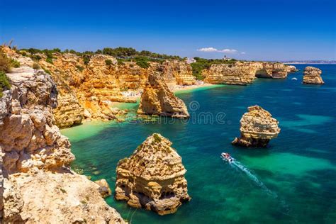 Praia Da Marinha Beautiful Beach Marinha In Algarve Portugal Navy