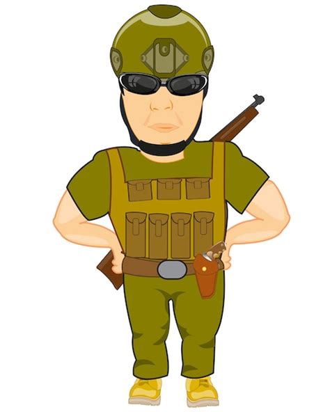 Premium Vector Modern Soldier On White Background Is Insulated