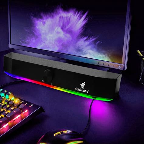 Caixa De Som Soundbar Gamer W Rms Bluetooth E Led Rgb Colorido Gt