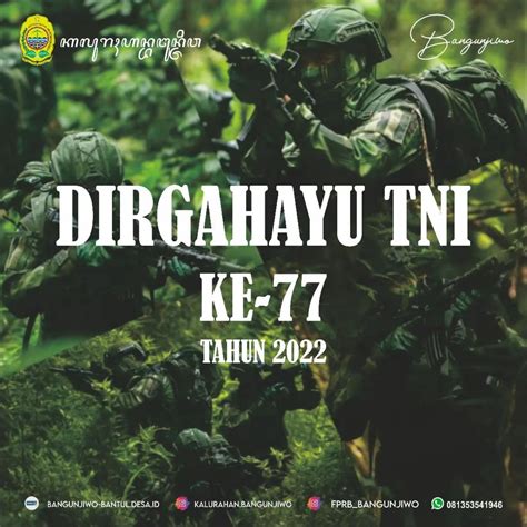 Dirgahayu Tni Ke 77 Tahun 2022 Website Kalurahan Bangunjiwo