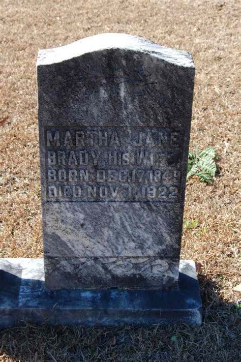 Martha Jane Mcdaniel Brady Find A Grave Reminne