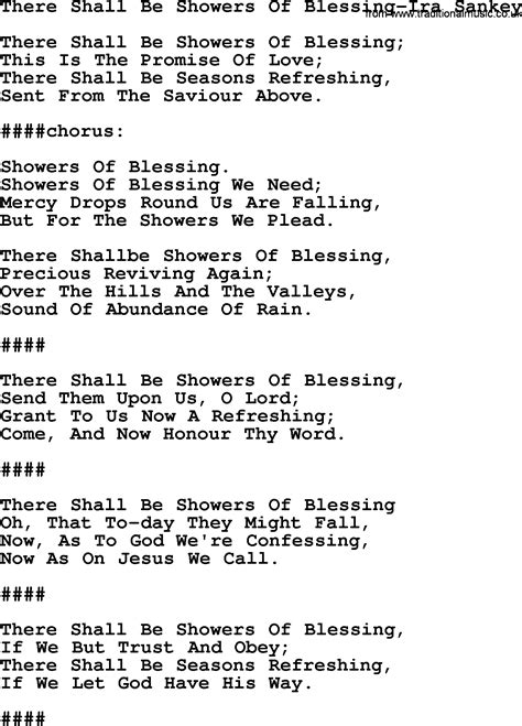 There Shall Be Showers Of Blessing Ira Sankeytxt By Ira Sankey Christian Hymn Lyrics