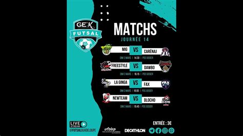 Gek Futsal E Journee La Ginga Vs Fax Dimanche Mars Ufolep