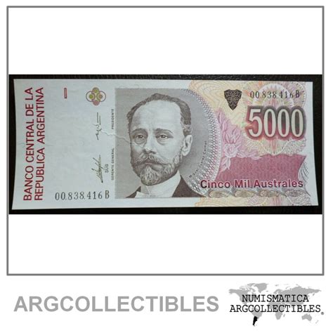 ARGENTINA Billete 5000 Australes P 330c UNC 1989 Series B