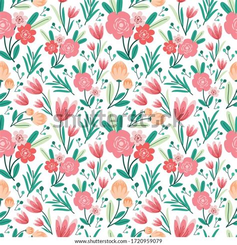 Colorful Pastel Flower Seamless Pattern Stock Vector Royalty Free