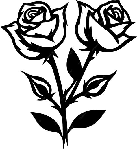 Premium Vector Roses Black And White Vector Illustration