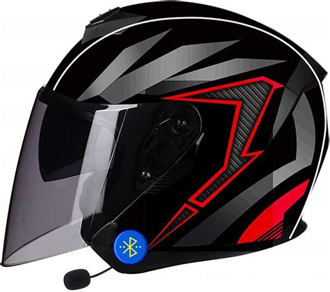 Motorradhelm Jethelme Mit Bluetooth Headset Rollerhelm Mopedhelm Open