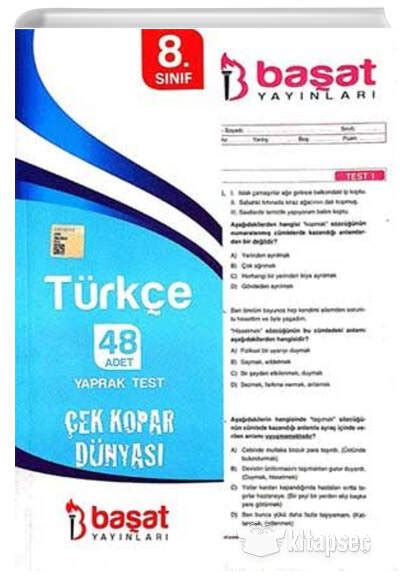 8 Sınıf Türkçe 48 Yaprak Test Başat Yayınları 9786057507136