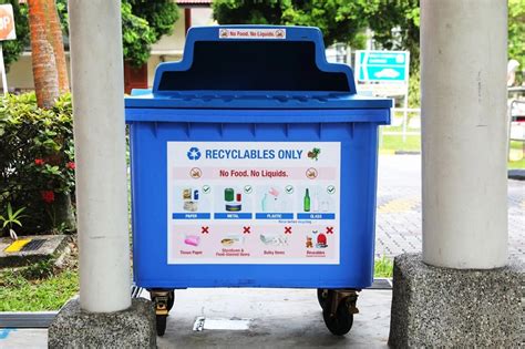 Gambar Tong Kitar Semula Warna Biru Ikon Sampah Eco Kartun Biru Boleh