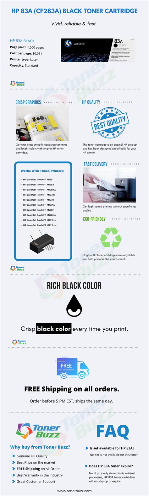 CF283A | HP 83A | Original HP LaserJet Toner Cartridge - Black - Toner Buzz