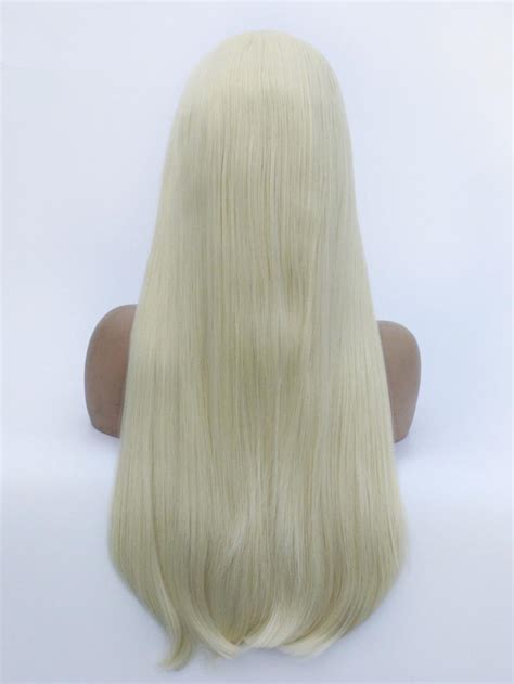 French Vanilla Blonde Long Hair End Wavy Lace Front Wig Synthetic