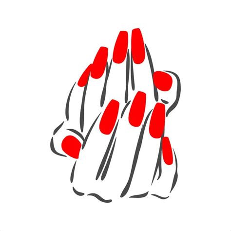 Vector Hand Drawn Illustration Of Manicure And Nail Polish On Woman