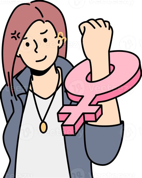 Woman With Feminism Sign On Hand 21468965 Png