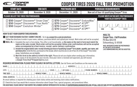 Cooper Tire Rebate Form October 2022 2024 Tirerebate Net