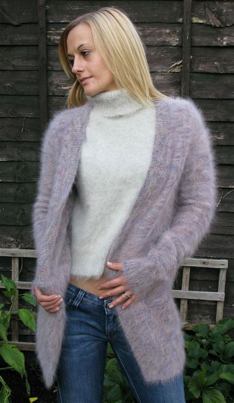 Pin By Pilli Paulinio On Purple Cardigan Sweater Layering Fuzzy Mohair Sweater Knitwear Fashion