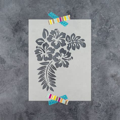 Hibiscus Flower Stencil Hibiscus Flower Wall Stencils Hibiscus Flower