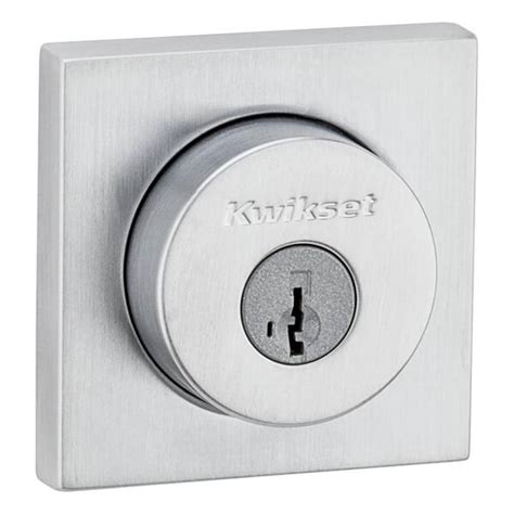 Kwikset 158 Series Satin Chrome Single Cylinder Square Deadbolt