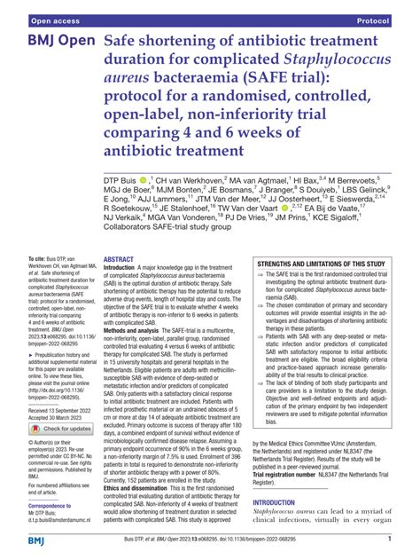 Pdf Safe Shortening Of Antibiotic Treatment Duration For Complicated