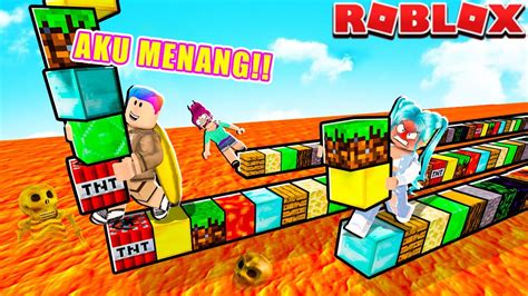 Balapan Lari Minecraft Tapi Hanya Menggunaka Block Di Roblox Youtube