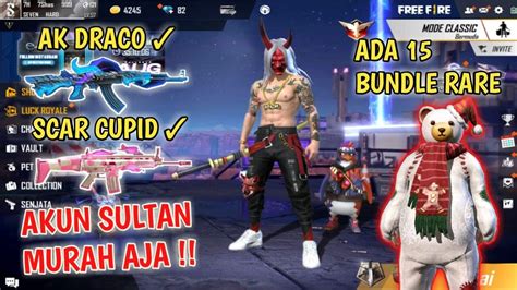 ADA SKIN AK BLUE FLAME DRACO SCAR CUPID PERMANEN JUAL AKUN FF SULTAN