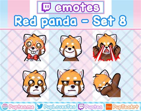 X Cute Red Panda Emotes Pack For Twitch And Discord Set Etsy In