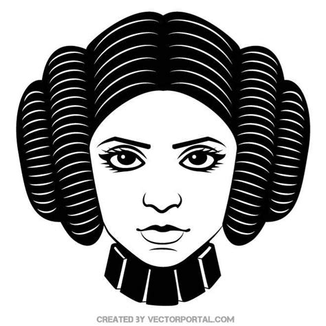 Princess Leia Vector Portrait Star Wars Silhouette Star Wars