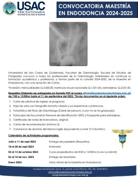 Convocatorias Postgrados de Odontología