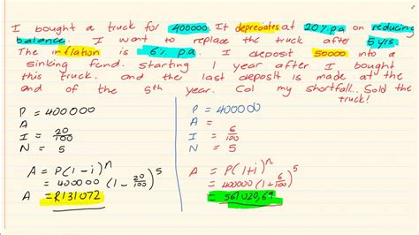 Grade 11 Financial Maths Sinking Fund Youtube