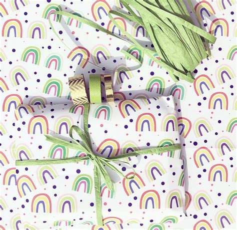 Rainbow Wrapping Paper Rainbow T Wrap Classic Rainbows Etsy