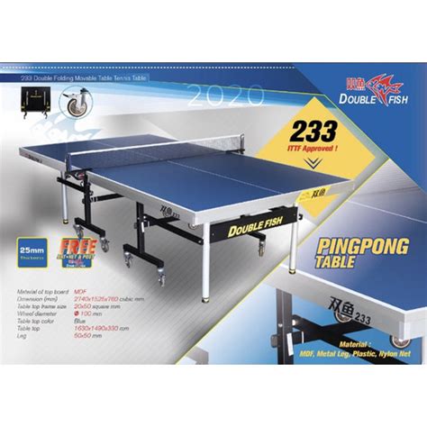 Jual Meja Pingpong Tenis Meja Double Fish 233 Import Original ITTF