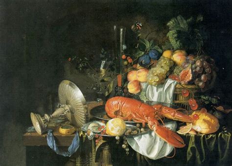 "Still Life with a Lobster" by Jan Davidsz. de Heem. Late 1640's, oil on canvas. de Heem's ...