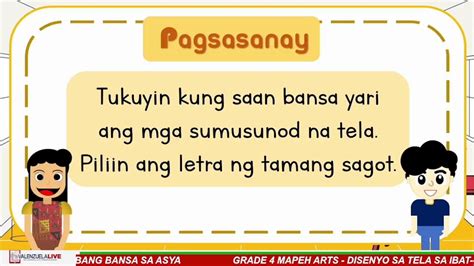 Grade Mapeh Arts Q W Disenyo Sa Tela Sa Ibat Ibang Bansa Sa