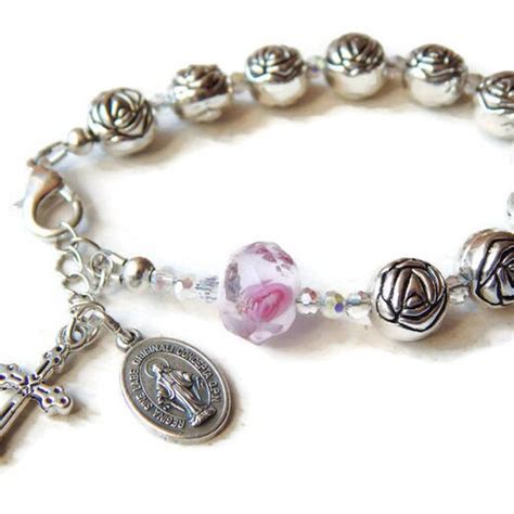 Miraculous Medal Stretch Rosary Bracelet Single One Decade Etsy