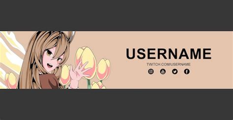 Premium Vector | Anime twitch banner design template