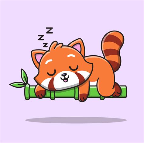 Sleeping Red Panda Royalty Free Stock SVG Vector and Clip Art