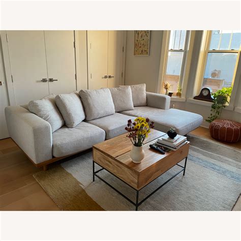 West Elm Newport Light Gray Sectional Sofa Aptdeco