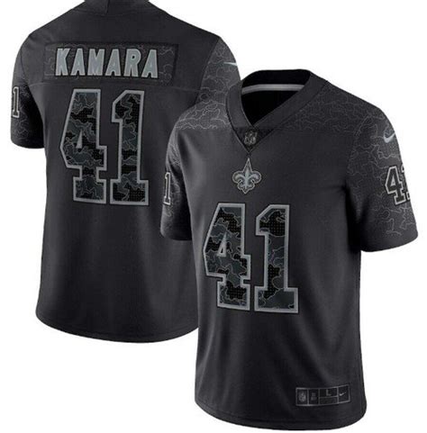 Saints Alvin Kamara Reflective Limited Black Jersey – US Sports Nation