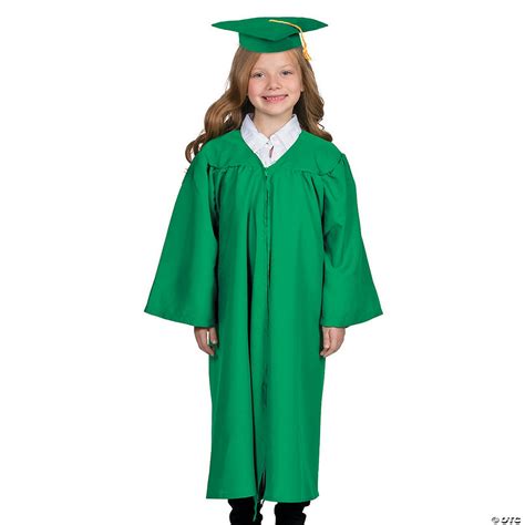 Kids Green Matte Elementary School Graduation Robe Oriental Trading