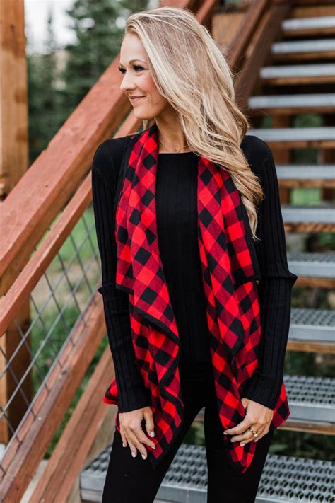 Sounds So Sweet Vest Buffalo Plaid In 2020 Plaid Vest Outfit Plaid