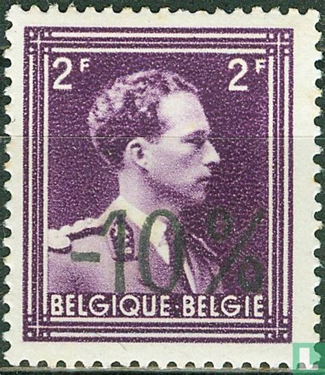 Koning Leopold III met opdruk 10 2 1946 België LastDodo