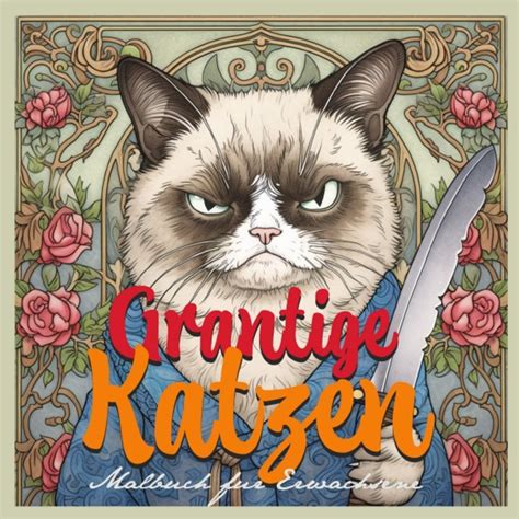 Grantige Katzen Malbuch für Erwachsene Graustufen von Monsoon