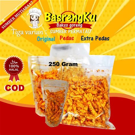 Jual Basreng Daun Jeruk Baso Goreng Cemilan Pedas 250 Gram Stik Bumbu