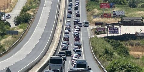 İstanbul Tekirdağ yolunda trafik yine yoğun