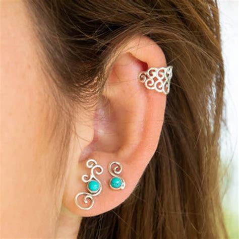 Manchette D Oreille Manchette Argent E D Oreille Etsy