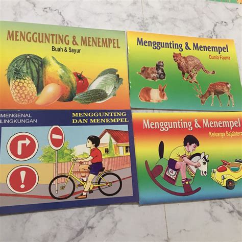 Jual Set 4 Buku Aktivitas Anak Belajar Menggunting Dan Menempel