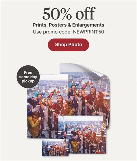 We're treating you to 50% off Prints, Posters, & Enlargements - making ...